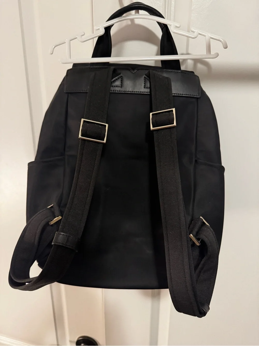 kate spade black nylon flap backpack